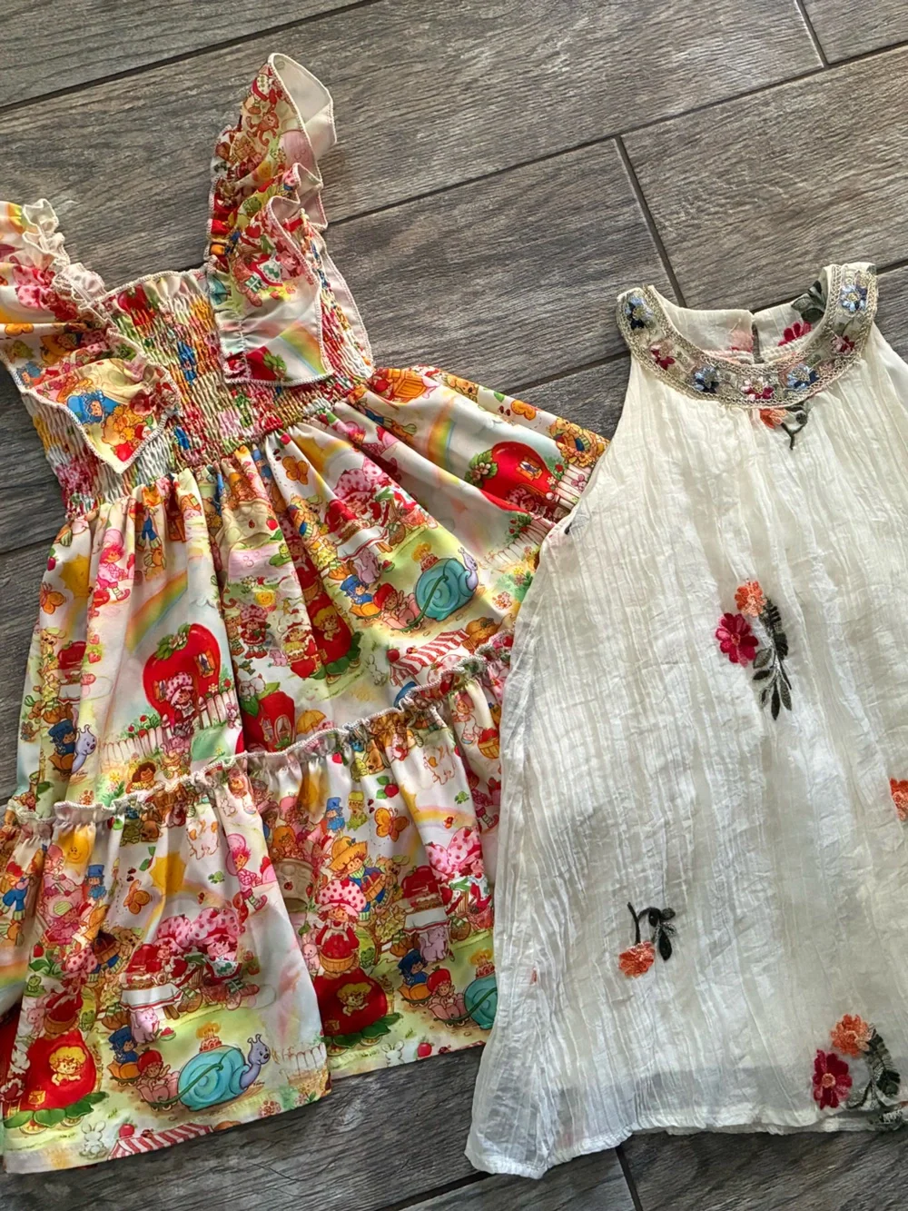 Girls Dress Bundle Strawberry Shortcake & Embroidered Dress